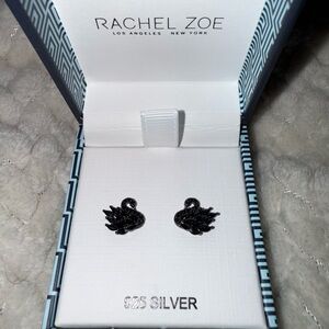 Rachel Zoe Black Swan Stud Earrings